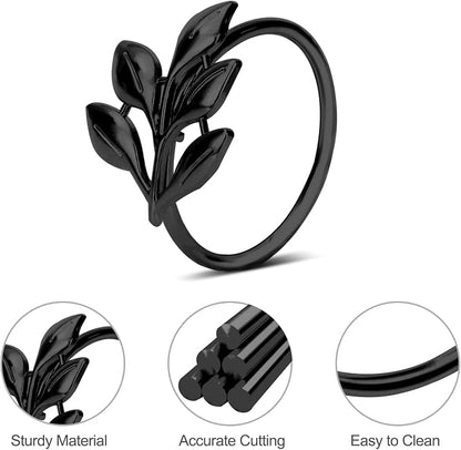 KPOSIYA Set of 6 Leaf Napkin Rings Metal Gold Napkin Holder Table Napkin Rings - Image 4