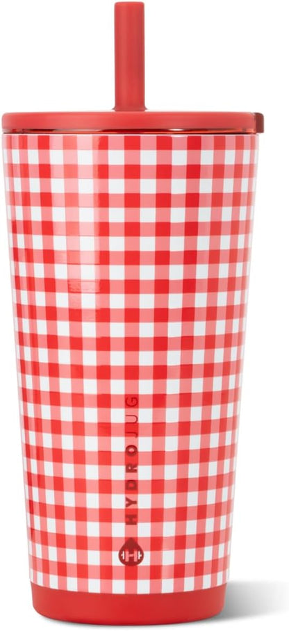 HydroJug Everyday Tumbler 20 oz, Ceramic-Lined Straw Cup, Summer Picnic by Hydrojug