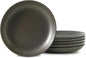 Dinner Plates Set of 6, 10 Inch Stoneware Plates for Salad, Appetizer, Dessert, Farmhouse Dinnerware Dishes for Christmas Thanksgiving Gift, Microwave & Dishwasher Safe, Matte Black