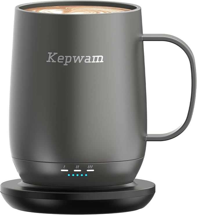 Kepwam Self-Heating Coffee Mug T2, 16oz Electric Heated Mug Hot Up to 149℉ | No by Kepwam