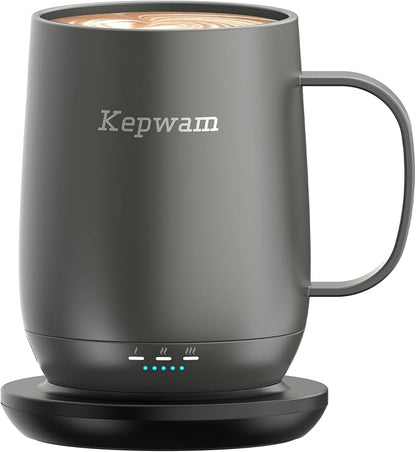 Kepwam Self-Heating Coffee Mug T2, 16oz Electric Heated Mug Hot Up to 149℉ | No by Kepwam