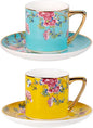 KAMMAK Tea Cup and Saucer, Ceramic Coffee Cups, 7.5 oz, Afternoon Tea and by KAMMAK