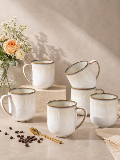 LERATIO 12OZ Ceramic Coffee Mugs Set of 6, Large Porcelain Coffee Cups by LeRatio