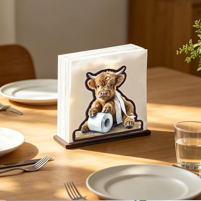 Funny Highland Cow Napkin Holder - Image 2