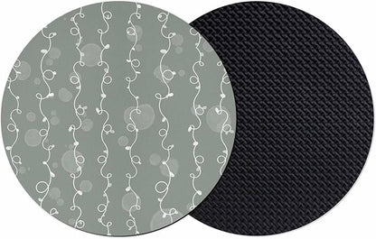 Sage Green Coasters Set of 2, Vintage Minimalist Lines Abstract Art Soft by PIEPLE