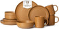 12-Piece Matte Orange Dinnerware Set,Stoneware Dinnerware for 3, Microwave & Dishwasher Safe, Stackable Design for Kitchen and Dining - Plates,Bowls and Mugs