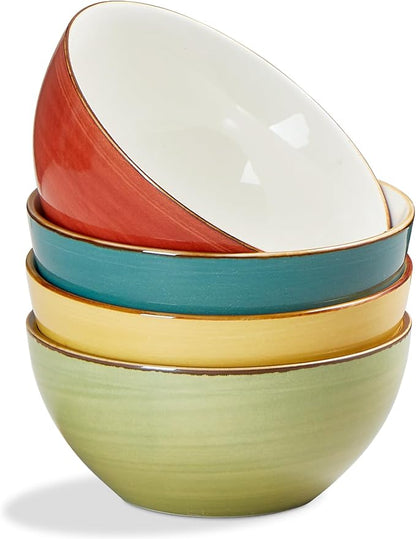 ONEMORE 16 oz Cereal Bowls Set of 4 Soup Bowls Ceramic by ONEMORECeramics