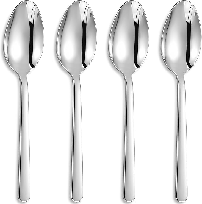 Premium Aline 4-Piece 9-Inch Serving Spoon Set | 18/10 Stainless Steel Serving by KEAWELL