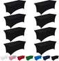 Pureegg Spandex Tablecloth 6ft - 8 Pack, Fitted and Tight Cloth for Rectangle Table, Wrinkle-Free and Stretch Table Cover for Party, Wedding, Banquet and Birthday, Black