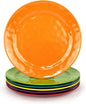 KX-WARE Melamine Plates set -10inch 6pcs 100% Melamine Dinner Plates for Everyday Use, Break-resistant and Lightweight, MultiColor