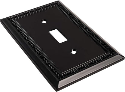 Henne Bery Sunken Pearls Heavy Duty Switch Plate/Wall Plate/Outlet Cover (Single Toggle 3PK, Matte Black)