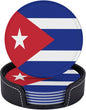 6 Pack Cuba Flag Leather Coaster by GTEVUTS