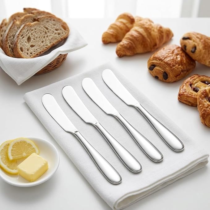 4 Pieces Set Butter knife, Pate Knife Cheese Spreader, Thick and Smooth Handle - Image 4