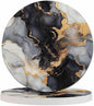 Alcohol Ink Painting Black Coaster Luxury Marble Liquid Global Texture Tabletop Protection for Any Table Type Wood, Granite, Glass, Soapstone, Sandstone, Marble, Stone Tables