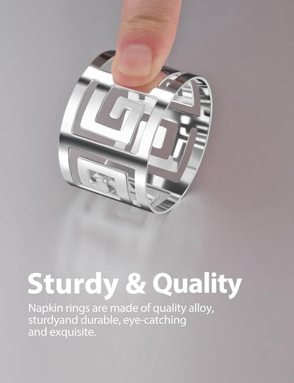 Hollow Out Design Napkin Rings Holder, Exceptional Craftsmanship, - Image 6
