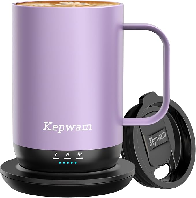 Kepwam Self-Heating Coffee Mug T1, 16oz Rechargeable Heated Coffee Mug by Kepwam