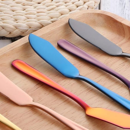 Buyer Star Butter Knives, 18/10 Stainless Steel 6.10 Inch Multicoloured Cheese - Image 5