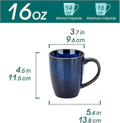 vancasso STARRY Ceramic Coffee Mug Set of 6, 16 Oz Tea Cups - Image 2