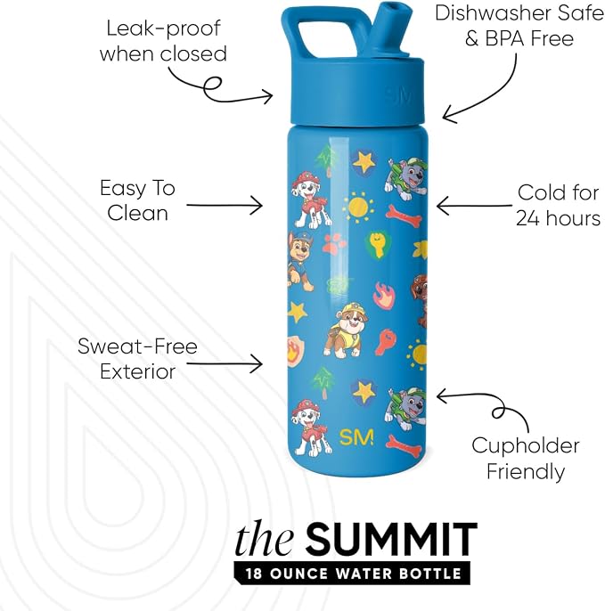 Simple Modern Paw Patrol Kids Water Bottle & Toddler Cup | 18oz | Insulated - Image 2