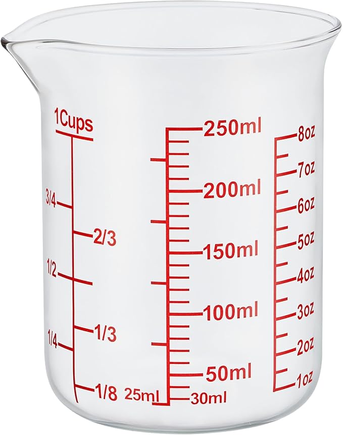 Ackers Glass Measuring Cup 1 Cup, 8oz Borosilicate Liquid Measuring Cup by AckersBORO33