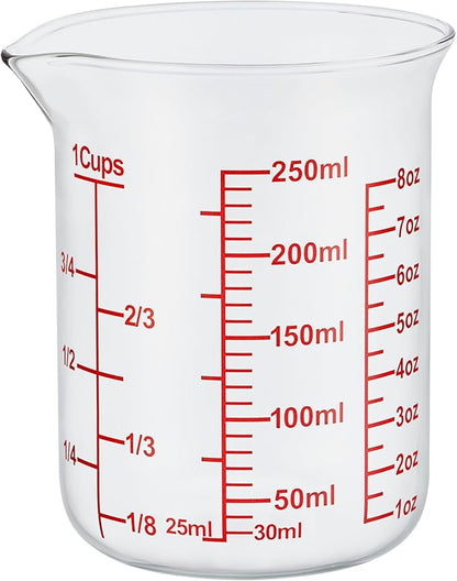 Ackers Glass Measuring Cup 1 Cup, 8oz Borosilicate Liquid Measuring Cup by AckersBORO33