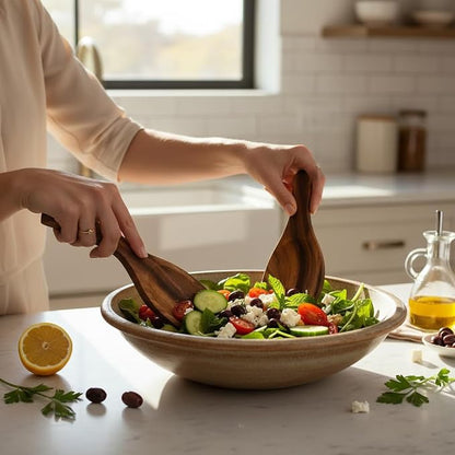Woodard & Charles Acacia Wood Salad Hands Servers, 7 3/8" x 3 1/8" | Pair of - Image 5