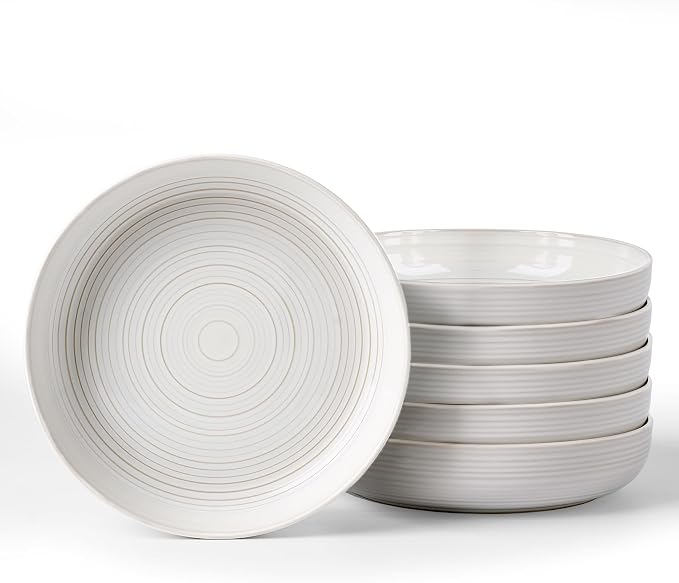 famiware Milkyway 33 oz Pasta Bowls Set of 6, Scratch-Resistant Stoneware Salad by Famiware