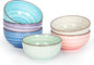 KitchenTour 24 OZ Cereal Bowls Set of 6, Ceramic Soup Bowls for Kitchen, 5.9 Inch Colorful Serving Bowls for Oatmeal, Salad, Pasta, Dessert - Microwave & Dishwasher Safe, Assorted Warm Colors