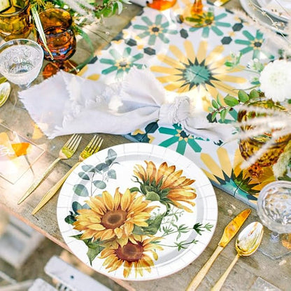 WRAPAHOLIC 25Pcs Sunflower Paper Plates - Image 6