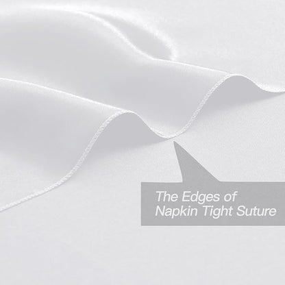 P Pothuiny 12 Pcs White Satin Napkins 17 x 17 Inch, Satin Cloth Napkins | - Image 3