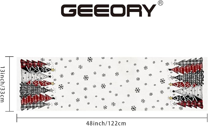 Christmas Table Runner 13x48 Inch, Xmas Tees Snowflakes Holiday Decorative - Image 3