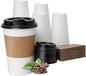 RACETOP 12 oz 100 Pack Disposable Paper Coffee Cups by RACETOP