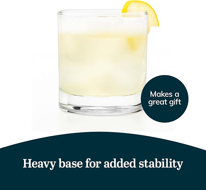 Libbey 916CD Heavy Base Rocks Glasses Set, Simple Glassware Drinking Glasses - Image 5