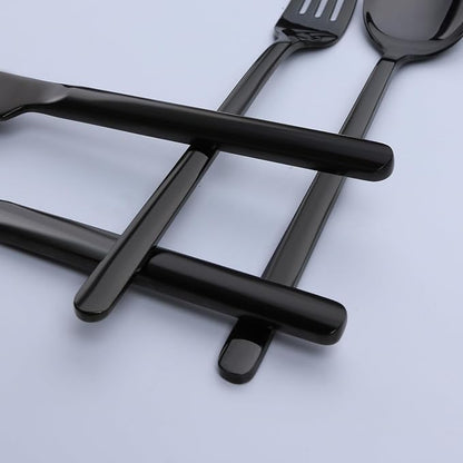 Black Silverware Set, 40 Piece Flatware Set - Image 5