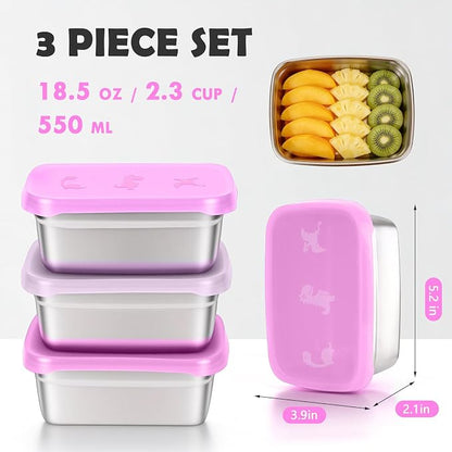 3-Pack Stainless Steel Snack Containers - Image 4