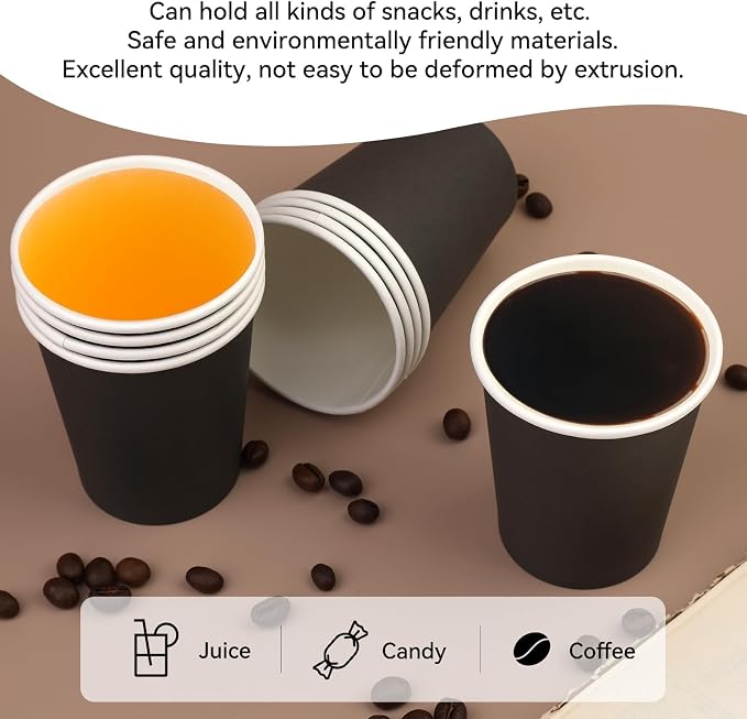 50 Pack 8 oz Disposable Paper Cups, 8 oz Coffee Cups, Water Cups - Image 4