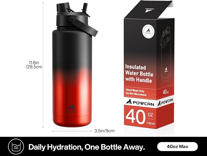 POWCAN 40 oz Insulated Water Bottle - Image 5