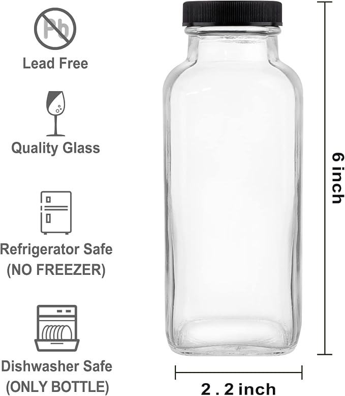 HINGWAH 12 OZ Glass Drink Bottles, Kombucha and More - Image 2