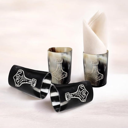Handicrafts Home Viking Horn Shot Glasses Set of 4, Handmade Natural Ox Horn - Image 3