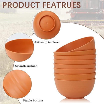 Wheat Straw Bowls Set, Unbreakable & Lightweight Microwave Safe Bowls - Image 3