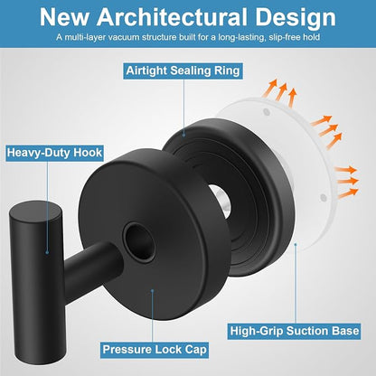 Suction Cup Hooks for Shower, No Drill Towel Hooks for Bathroom | Shower Hooks - Image 2