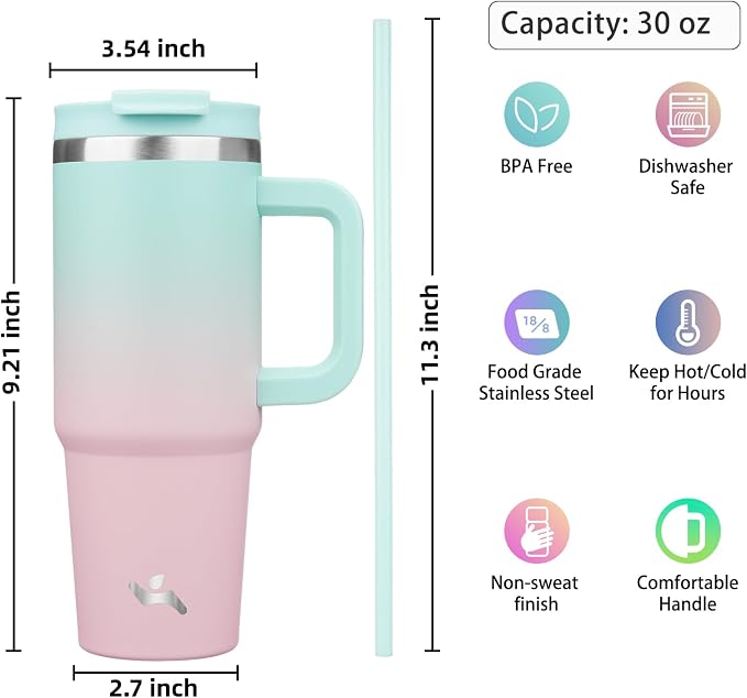 Konokyo 30 oz Insulated Tumbler Water Bottle - Image 4