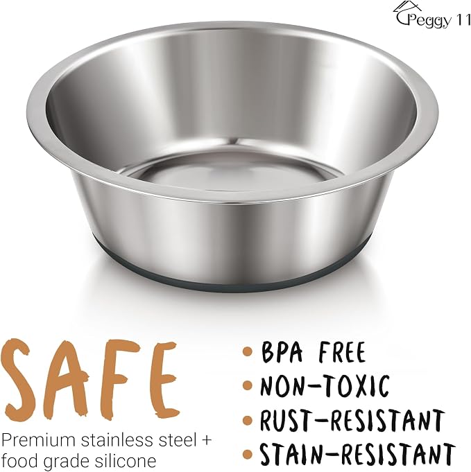 Deep Stainless Steel Anti-Slip Dog Bowls - Image 2