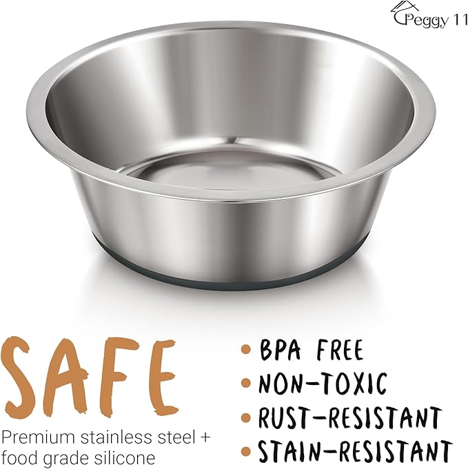 Deep Stainless Steel Anti-Slip Dog Bowls - Image 2