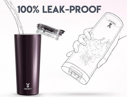 Meoky 24 oz Insulated Travel Coffee Mug: Leak Proof Lid, Plum | Stainless Steel - Image 5