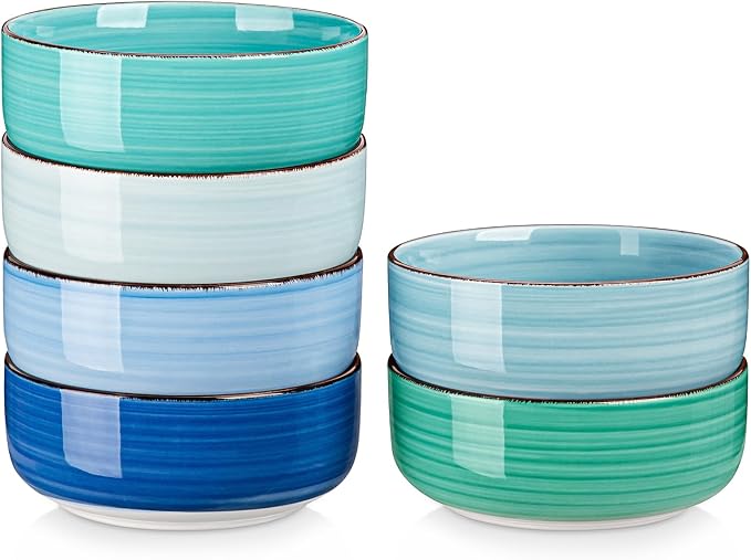 vancasso Bonita Cereal Bowl Set of 6, 24 Oz Ceramic Bowls by vancasso