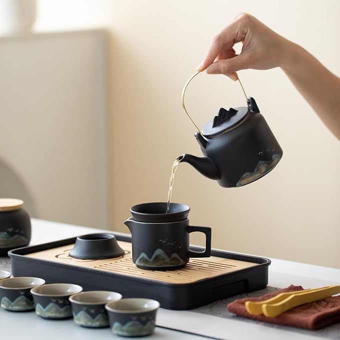Chinese Gongfu Tea Set tea kit, Tea Gift sets, 15-Piece Ceramic Tea Service - Image 6