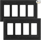 2-Pack Quad Decorator Outlet Cover Plate, Black Pearls Decorative Switch Plates and Outlet Covers, Metal Wall Plates for Electrical Outlets, Receptacle, GFCI Outlet, Dimmer Switch