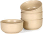 GZG 6-Inch Ceramic Cereal Bowls Set of 4, Rustic Matte Glazed Stoneware Bowls for Cereal, Soup, Salad & Snacks, 30 oz Capacity, Microwave & Dishwasher Safe(Warm Sand)