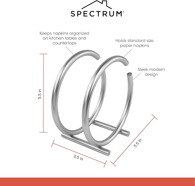 Spectrum Diversified Euro Round Napkin Holder, Satin Nickel, Model Number: 50278 - Image 7